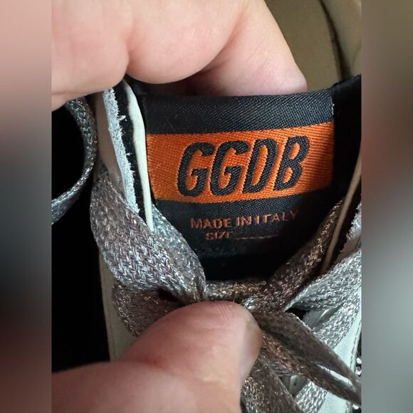 Golden Goose Women's Super Star Suede Silver Sparkle Sneakers + Bags Size 39 - Picture 11 of 14